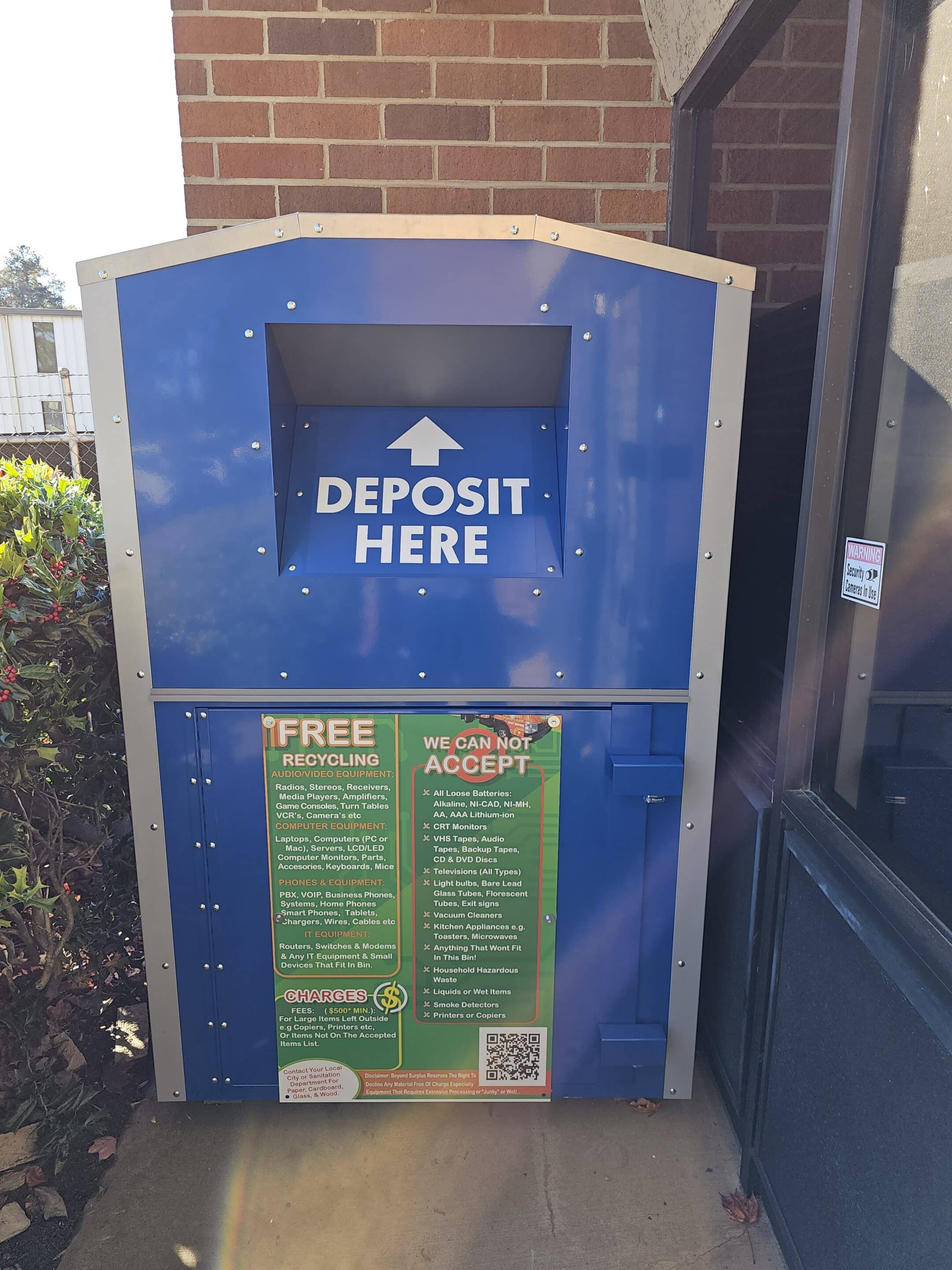 After-Hours Electronics Recycling Drop-Off Box