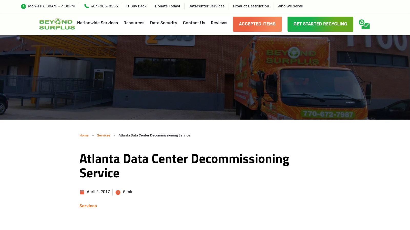 Screenshot from https://www.beyondsurplus.com/data-center-decommissioning/