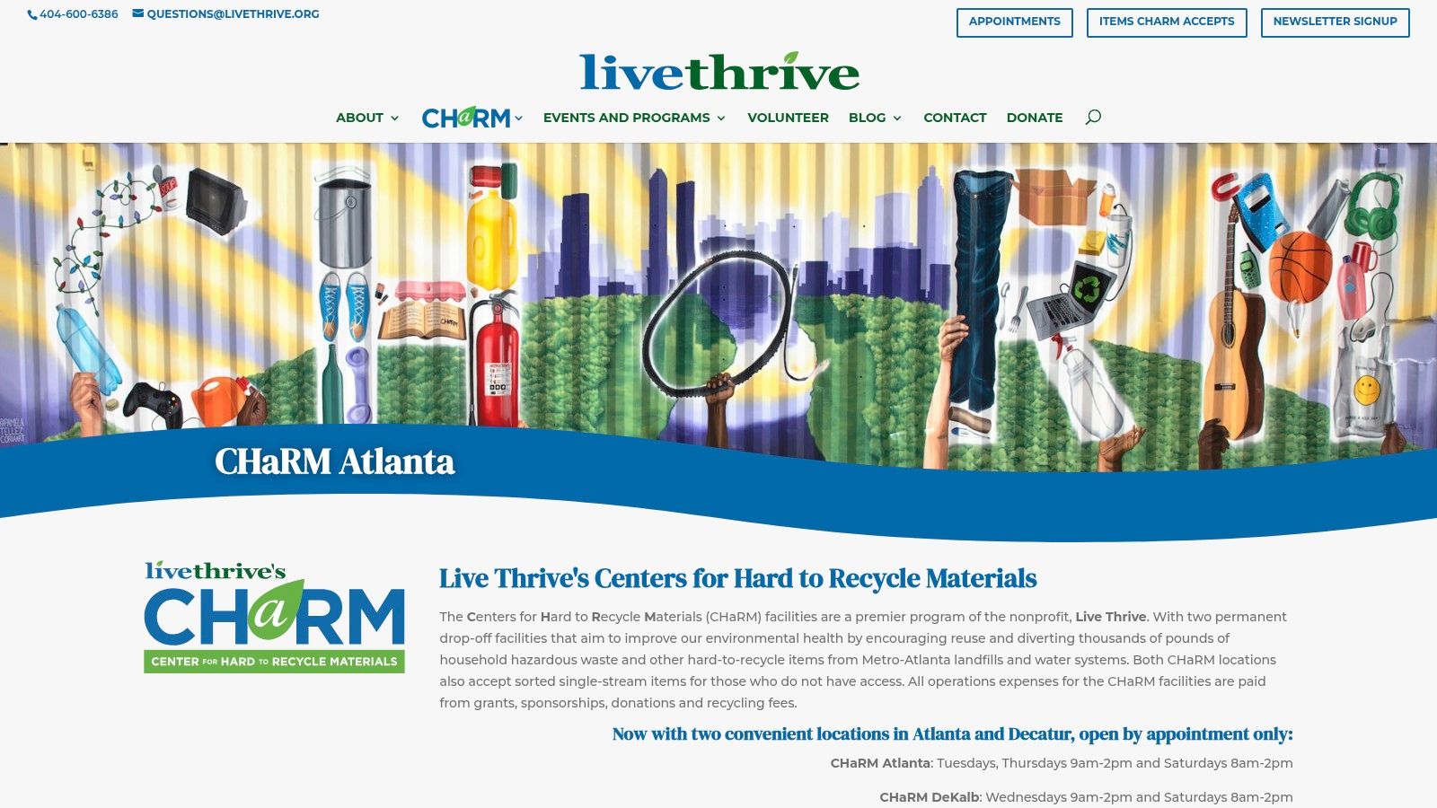 Live Thrive's CHaRM (Center for Hard to Recycle Materials) – Atlanta/DeKalb