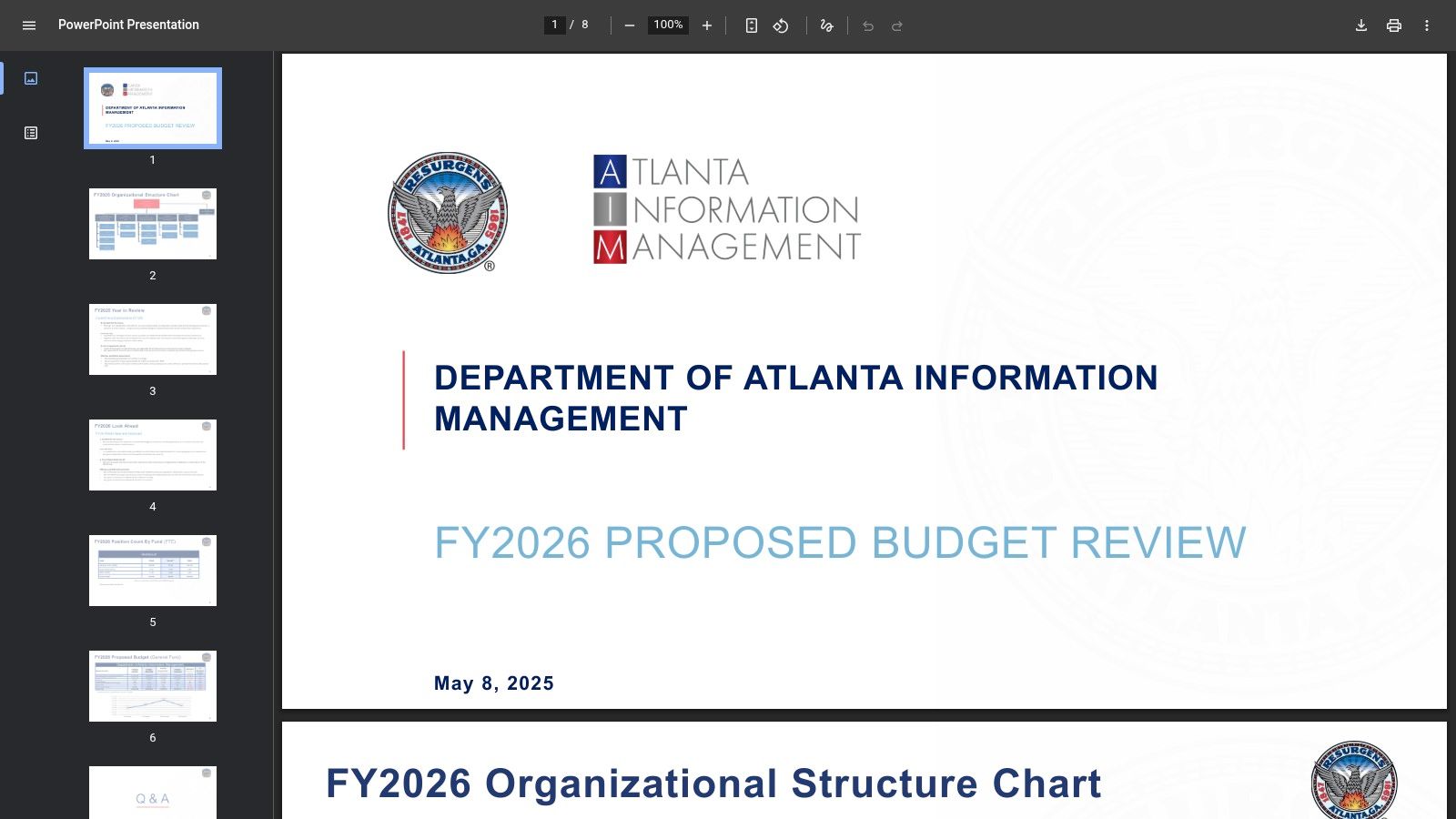 City of Atlanta DOIM (Tier 3 data center and AI initiatives, FY2026)