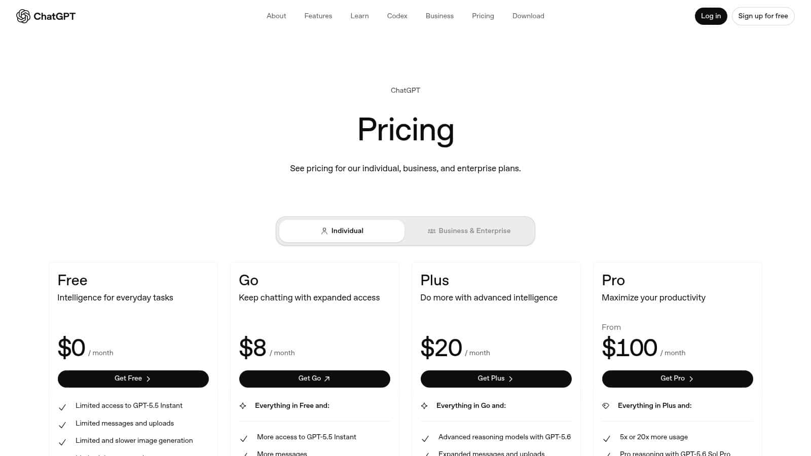 OpenAI ChatGPT (Business / Enterprise)