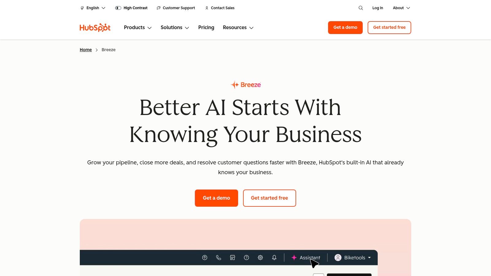 HubSpot AI (“Breeze”) across Hubs