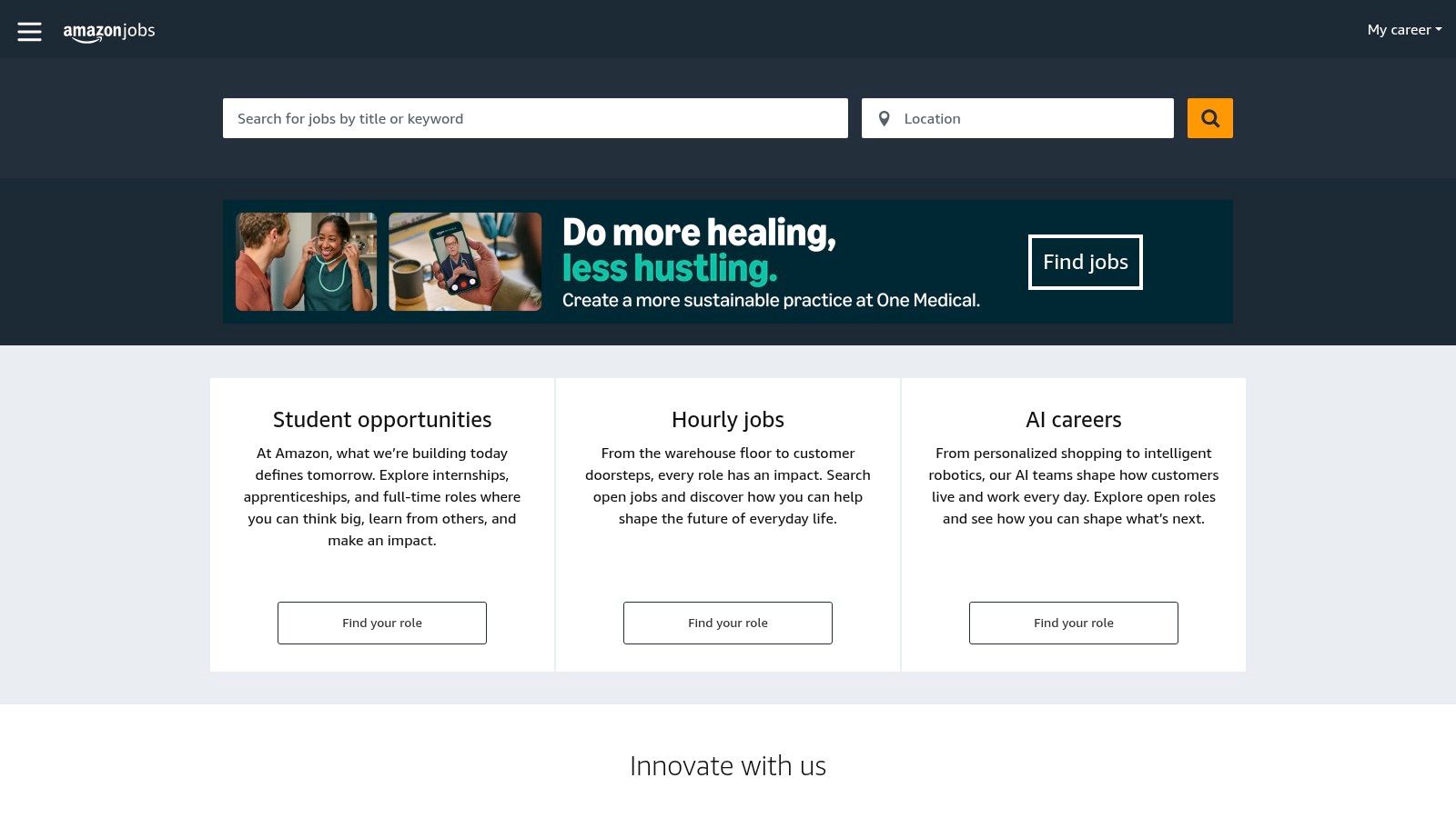 Amazon (Atlanta corporate and AWS roles)